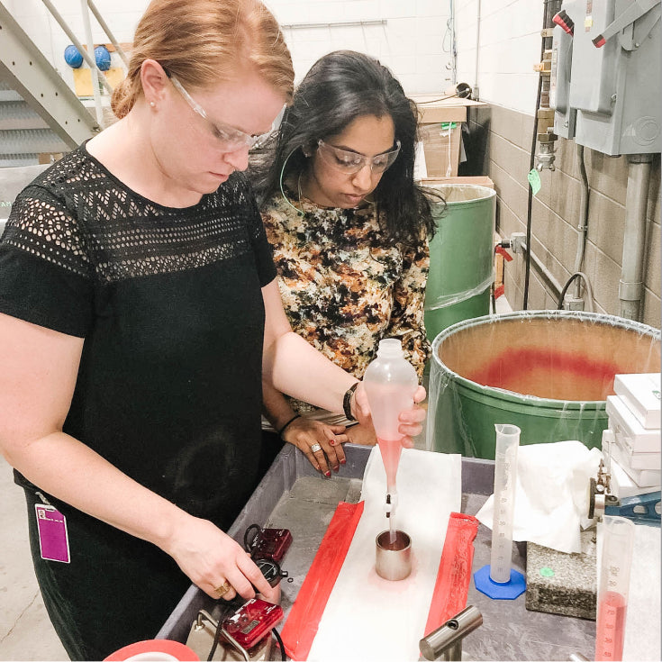 Amrita and Emily hard at work in the lab